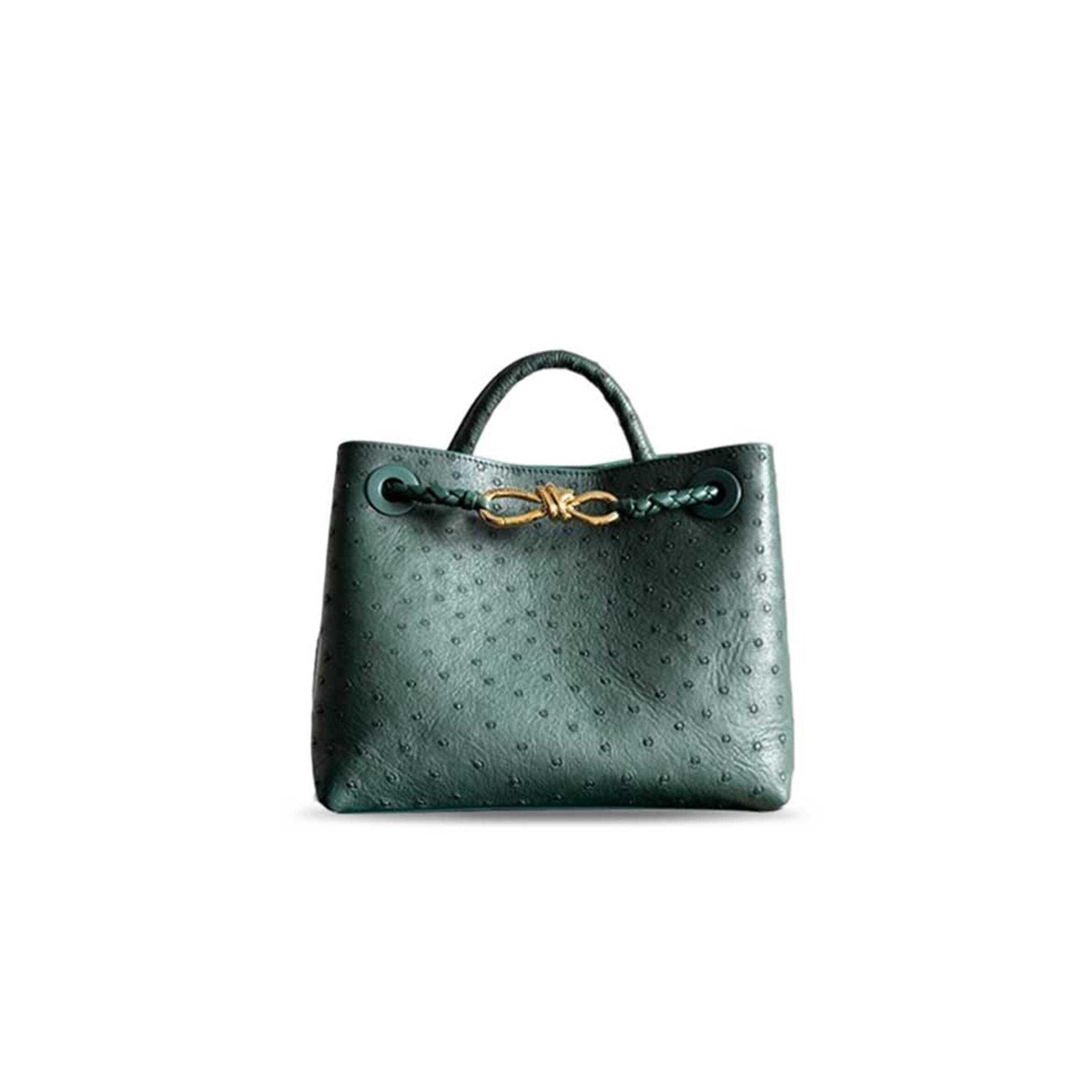 BOTTEGA VENETA SMALL ANDIAMO OSTRICH LEATHER  805231 (25*20*10cm)